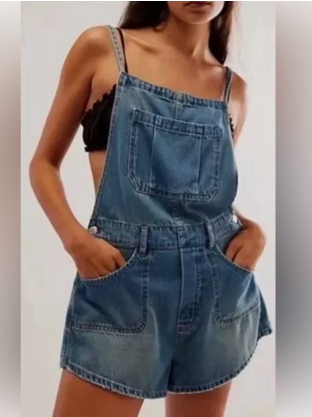 Free People Canyonland Denim Shortalls